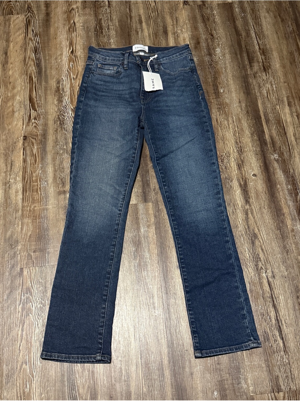 Frame Le High Straight Jeans Women's 25 Slim Fit in Scotland Wash Denim NWT
